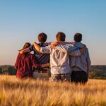young people, group, nature, friends, friendship, together, summer, landscape, field, outdoors, youth, support, gang, teens, friendship day