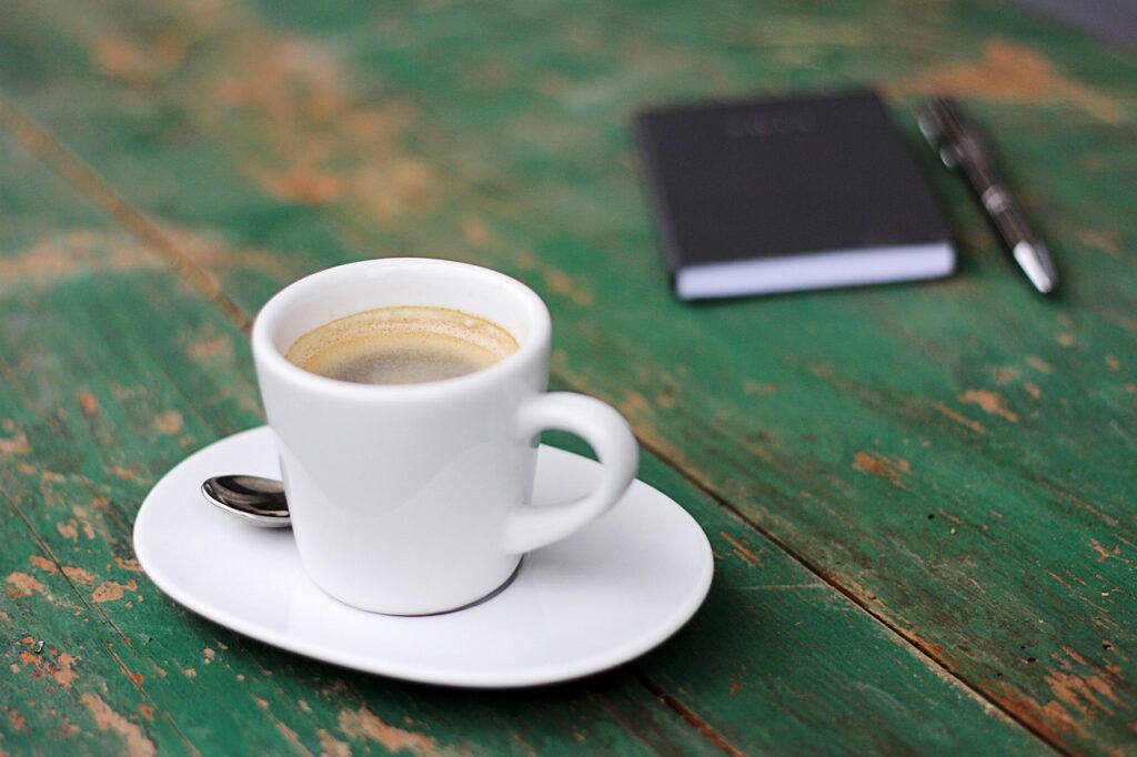 coffee, espresso, cup, coffee cup, cafe, consultation, notebook, cool, relax, business, caffeine